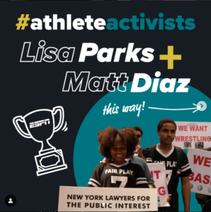 #AthleteActivists Lisa Parks & Matt Diaz in English